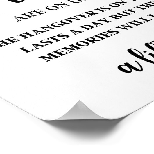 Die Getränke sind auf uns, der Hangover dauert ein Poster (Ecke)