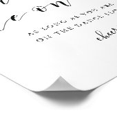 Die Getränke sind auf uns Hochzeit Open Bar Sign Poster (Ecke)