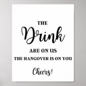 Die Getränke sind auf unserem sonnigen Hochzeitssy Poster (Vorne)