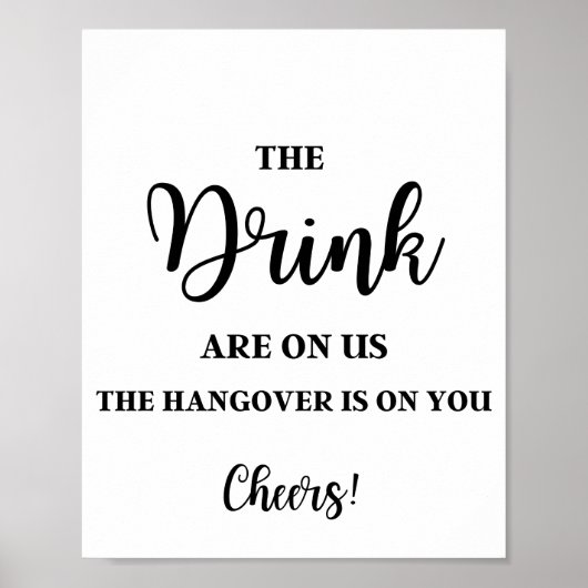 Die Getränke sind auf unserem sonnigen Hochzeitssy Poster (Vorne)