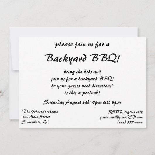 Die Getränke von Vincent van Gogh Einladung (Rückseite)