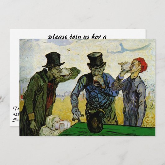 Die Getränke von Vincent van Gogh Einladung (Vorne/Hinten)