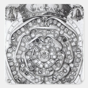 Die Gewerkschaft der Rose der Familien Quadratischer Aufkleber