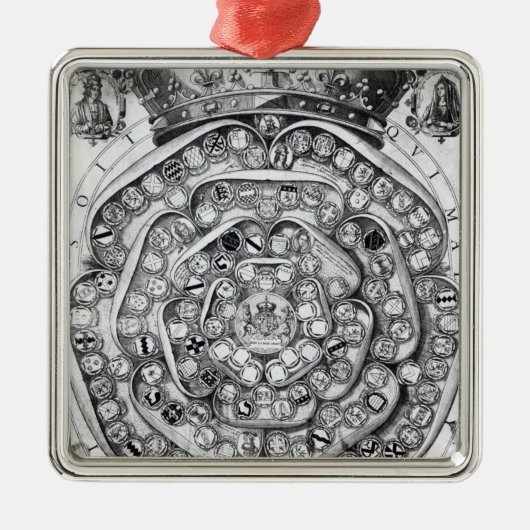 Die Gewerkschaft der Rosen der Familien Silbernes Ornament (Vorne)