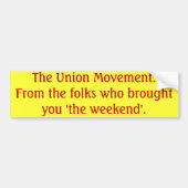 Die Gewerkschafts-Bewegung Autoaufkleber (Vorne)