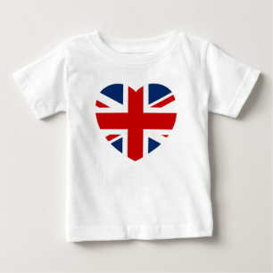 Die Gewerkschafts-Jack-Flaggen-Herzform Baby T-shirt