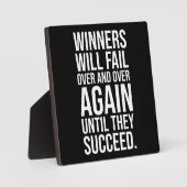 Die Gewinner werden Versagt, bis sie Erfolg haben  Fotoplatte (Vorderseite)