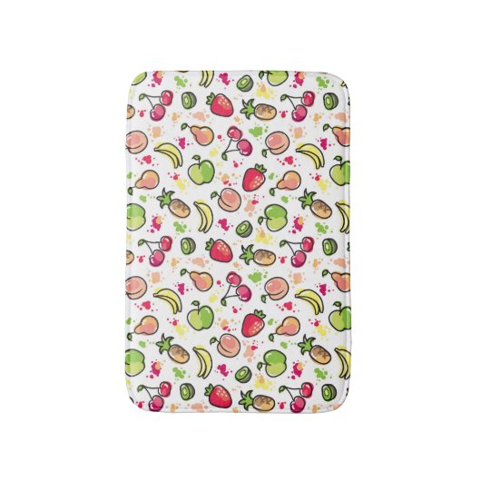 die gezeichnete Hand trägt Muster Früchte Badematte (Vorderseite Vertikal)