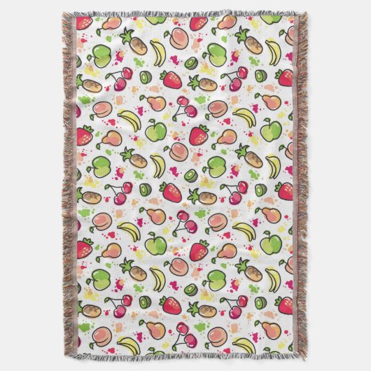 die gezeichnete Hand trägt Muster Früchte Decke (Vorderseite Vertikal)