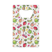 die gezeichnete Hand trägt Muster Früchte Geldbeutel Flaschenöffner (Rückseite)