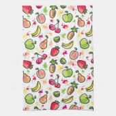 die gezeichnete Hand trägt Muster Früchte Handtuch (Vertikal)