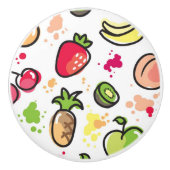 die gezeichnete Hand trägt Muster Früchte Keramikknauf (Vorderseite)