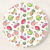 die gezeichnete Hand trägt Muster Früchte Sandstein Untersetzer (Vorne)