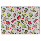 die gezeichnete Hand trägt Muster Früchte Schneidebrett (Vorderseite)