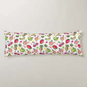 die gezeichnete Hand trägt Muster Früchte Seitenschläferkissen (Rückseite)