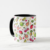die gezeichnete Hand trägt Muster Früchte Tasse (Vorderseite Links)