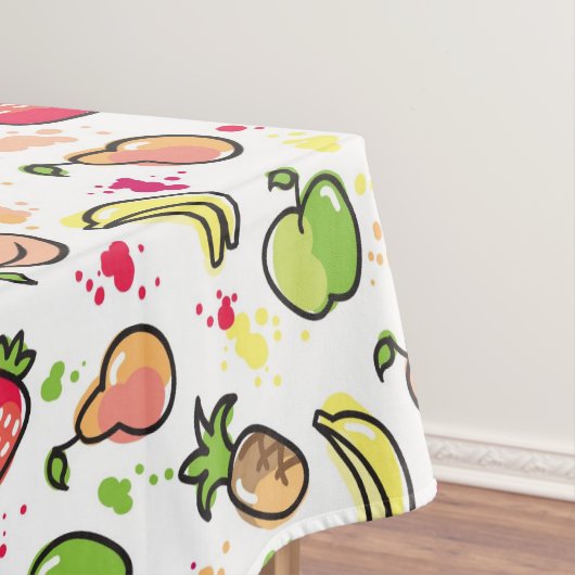 die gezeichnete Hand trägt Muster Früchte Tischdecke (Beispiel)