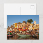 Die Ghats von Varanasi am Ganges Postkarte (Vorne/Hinten)