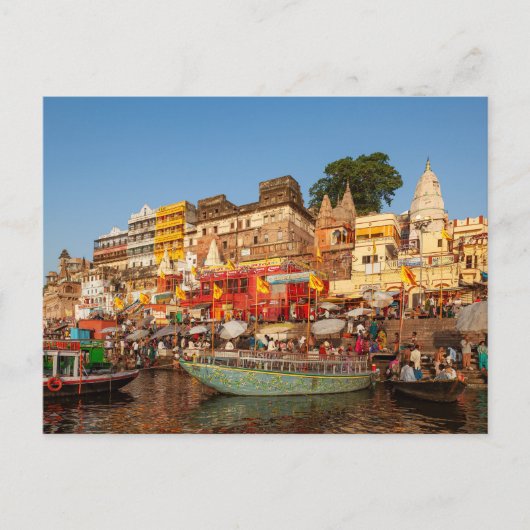 Die Ghats von Varanasi am Ganges Postkarte (Vorderseite)
