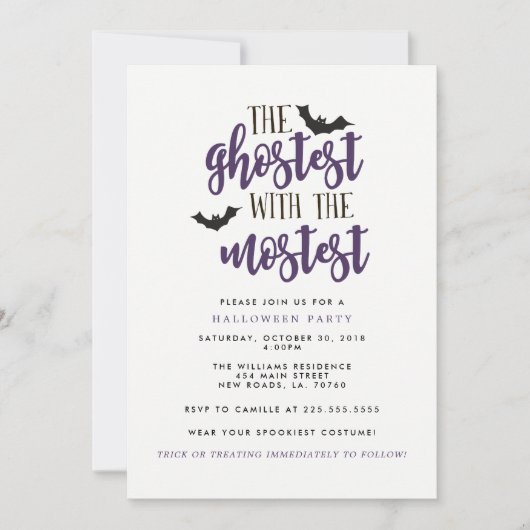 Die Ghostest mit dem modernsten Halloween-Party Einladung (Vorderseite)