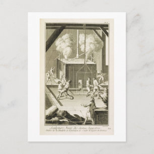 Die Gießerei eines Bildhauers aus der "Enzyklopädi Postkarte