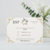 Die Gilded Garden Wedding RSVP Card Karte (Stehend Vorderseite)