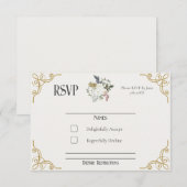 Die Gilded Garden Wedding RSVP Card Karte (Vorne/Hinten)