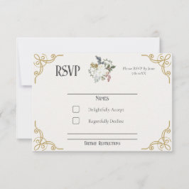 Die Gilded Garden Wedding RSVP Card Karte