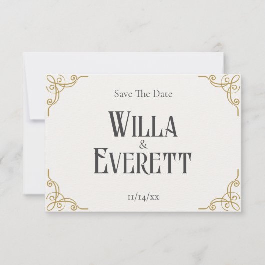 Die Gilded Garden Wedding Save the Date Card (Vorderseite)