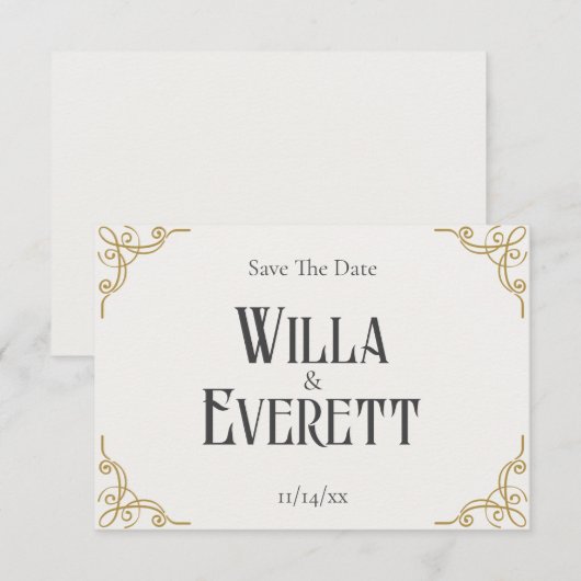 Die Gilded Garden Wedding Save the Date Card (Vorne/Hinten)