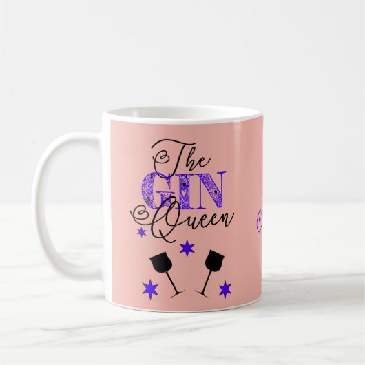 Die Gin Queen Pink stilvoll Kaffeetasse (Links)