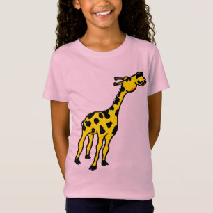 die Giraffe des Mädchens angepasstes T-Shirt