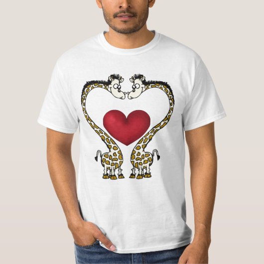 Die Giraffe-Männer T Shirt-Valentinsgrüße, Junge, T-Shirt (Vorderseite)