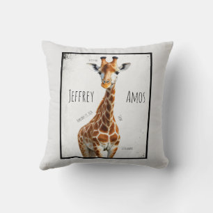 Die Giraffe mit Geburtsdatum Kissen