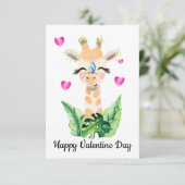Die Giraffe und die SchmetterlingsValentinkarte Dankeskarte (Stehend Vorderseite)