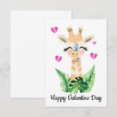 Die Giraffe und die SchmetterlingsValentinkarte Dankeskarte (Vorne/Hinten)
