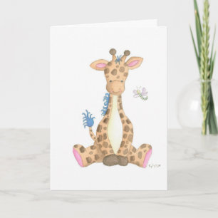 Die Giraffe, Wasserfarben-Grußkarte Karte