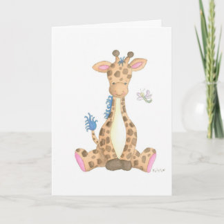 Die Giraffe, Wasserfarben-Grußkarte Karte