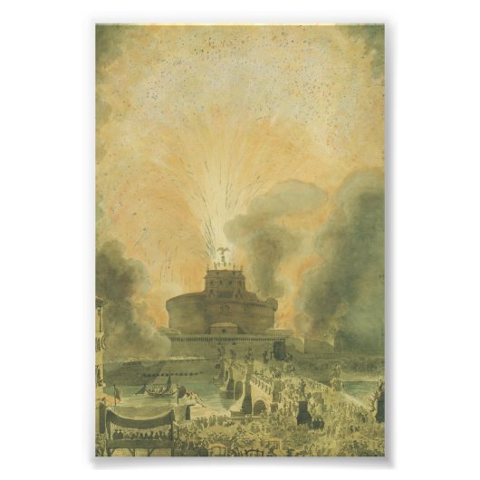 Die Girandola am Castel Sant'Angelo Fotodruck (Vorne)