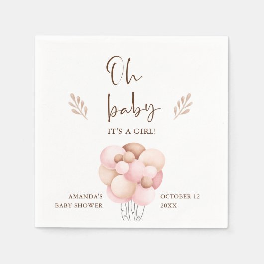 Die Girl Baby-Dusche mit Flying Balloon Serviette (Vorderseite)