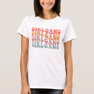 Die Girl Gang Trendy Hippie Typografie T-Shirt
