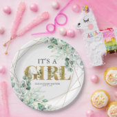 Die Girl Greenery Eucalyptus Gold Baby Dusche Pappteller (Party)