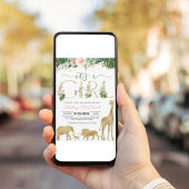 Die Girl Safari Gold Baby Dusche Einladung