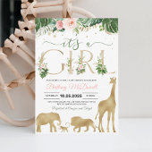 Die Girl Safari Gold Baby Dusche Einladung