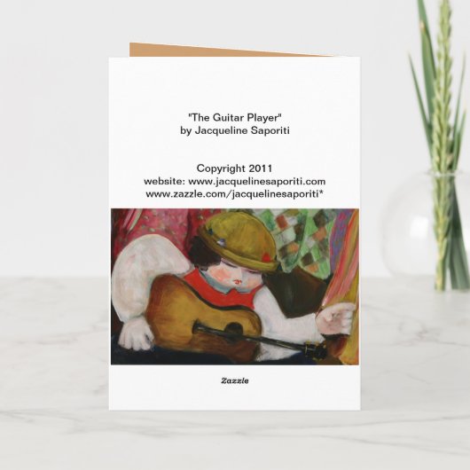 Die Gitarrist-Karte Karte (Rückseite)