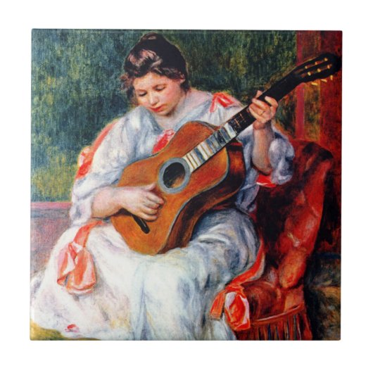 Die Gitarrist von Pierre Renoir Fliese (Vorderseite)