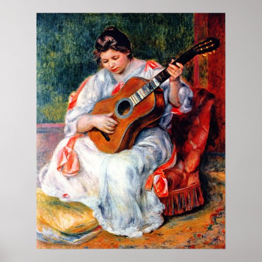 Die Gitarrist von Pierre Renoir Poster (Vorne)