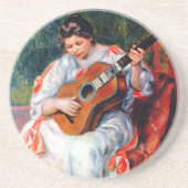 Die Gitarrist von Pierre Renoir Sandstein Untersetzer (Vorne)