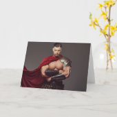 Die Gladiator-Schwule-Grußkarte Karte (Gelbe Blume)
