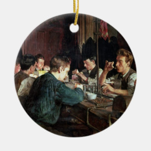 Die Glasgebläse, 1883 (Öl auf Leinwand) Keramikornament